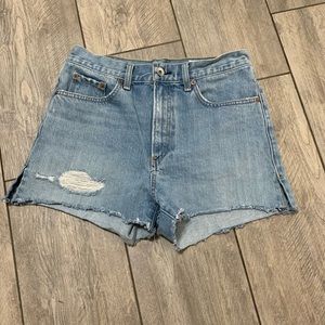Rag and Bone Jean Shorts Light Wash Cut Off
